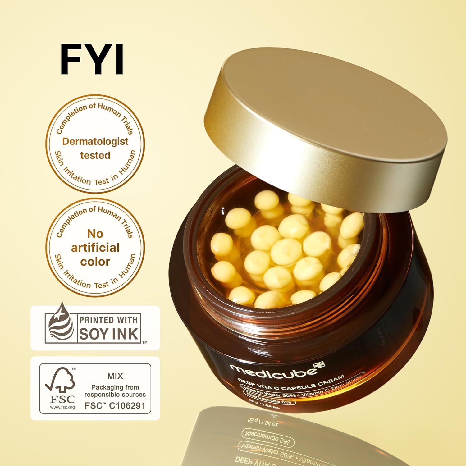 Medicube Deep Vitamin C Golden Capsule Face Moisturizer Transparent GelHydration