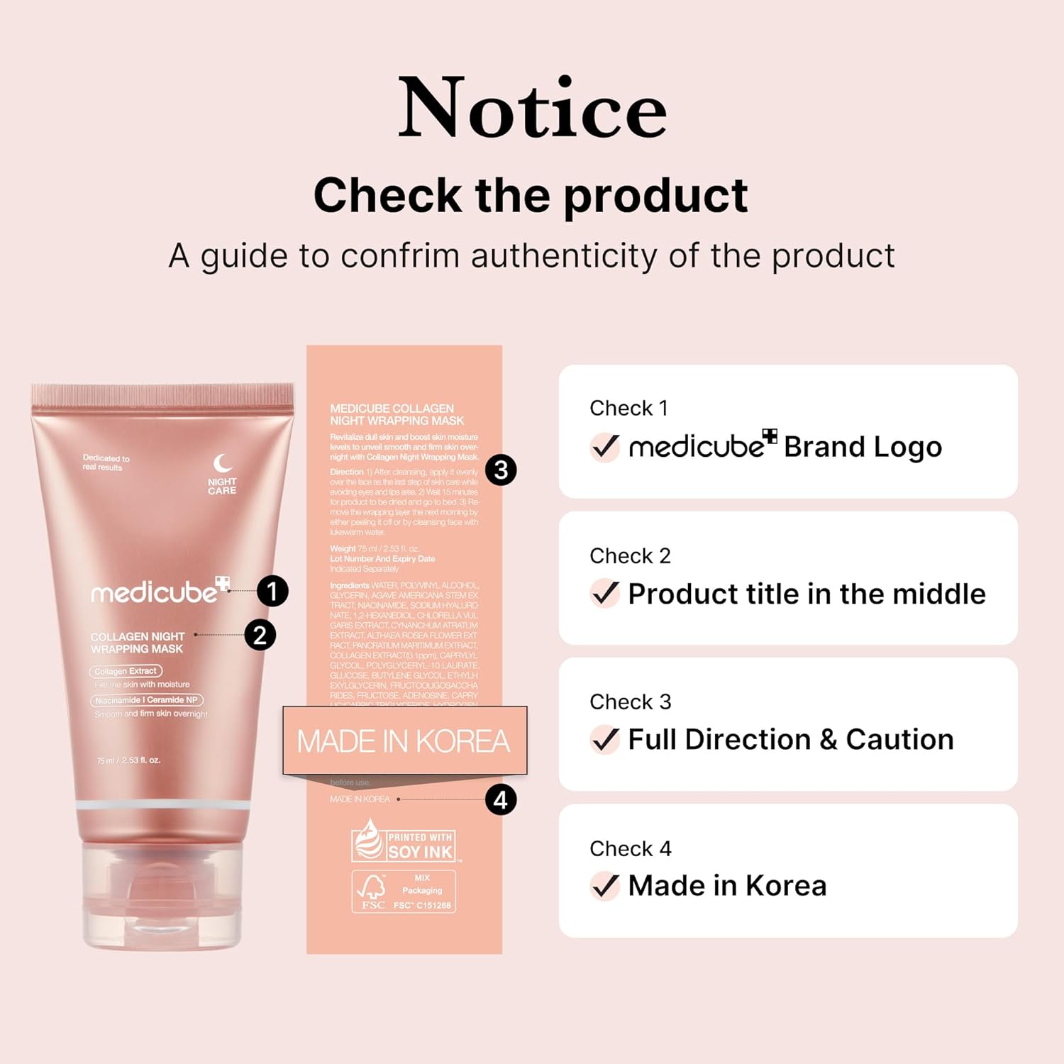 Medicube Collagen Night Wrapping Mask 75ml | Korean Peeling & Firming Sleep Mask