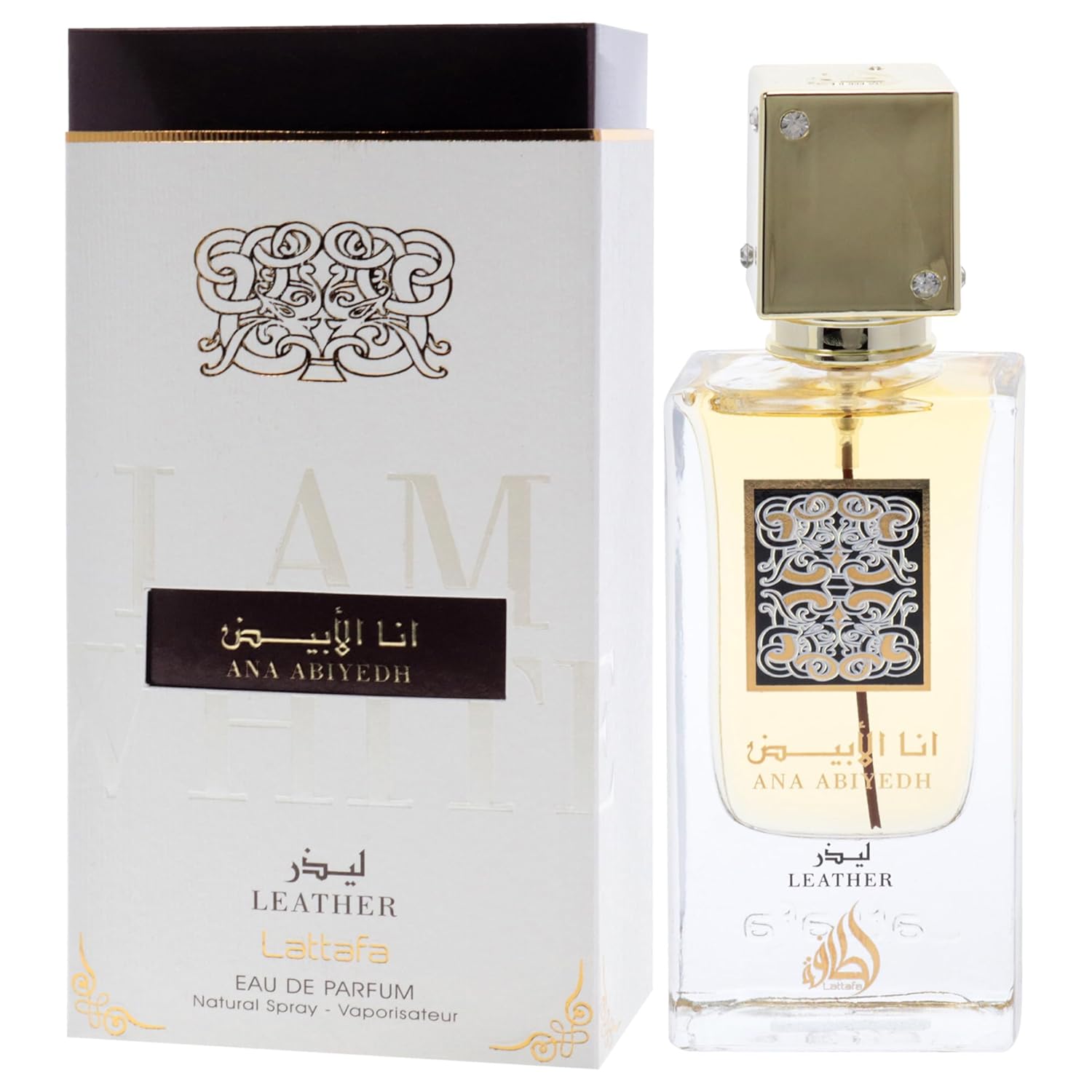 Lattafa Ana Abiyedh Leather 2.0 oz EDP | Unisex Arabic Scent | Long-Lasting Fragrance