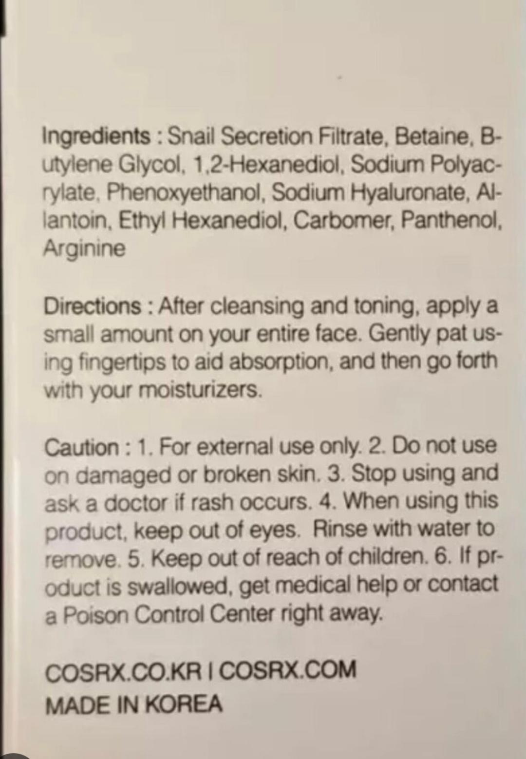 COSRX Advanced Snail 96 Mucin Power Essence – Hydrating & Repairing Korean Skincare Serum