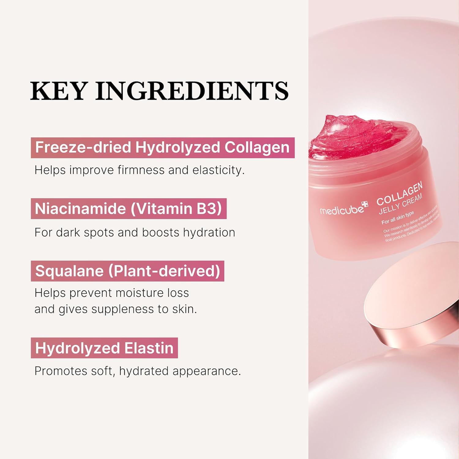 Medicube Collagen Jelly Cream | Niacinamide + Freeze-Dried Hydrolysed Collagen | Anti-Aging Moisturizer