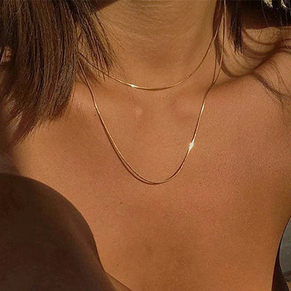 Multilayer Trend Elegant Jewelry Long Snake Chain Crystal