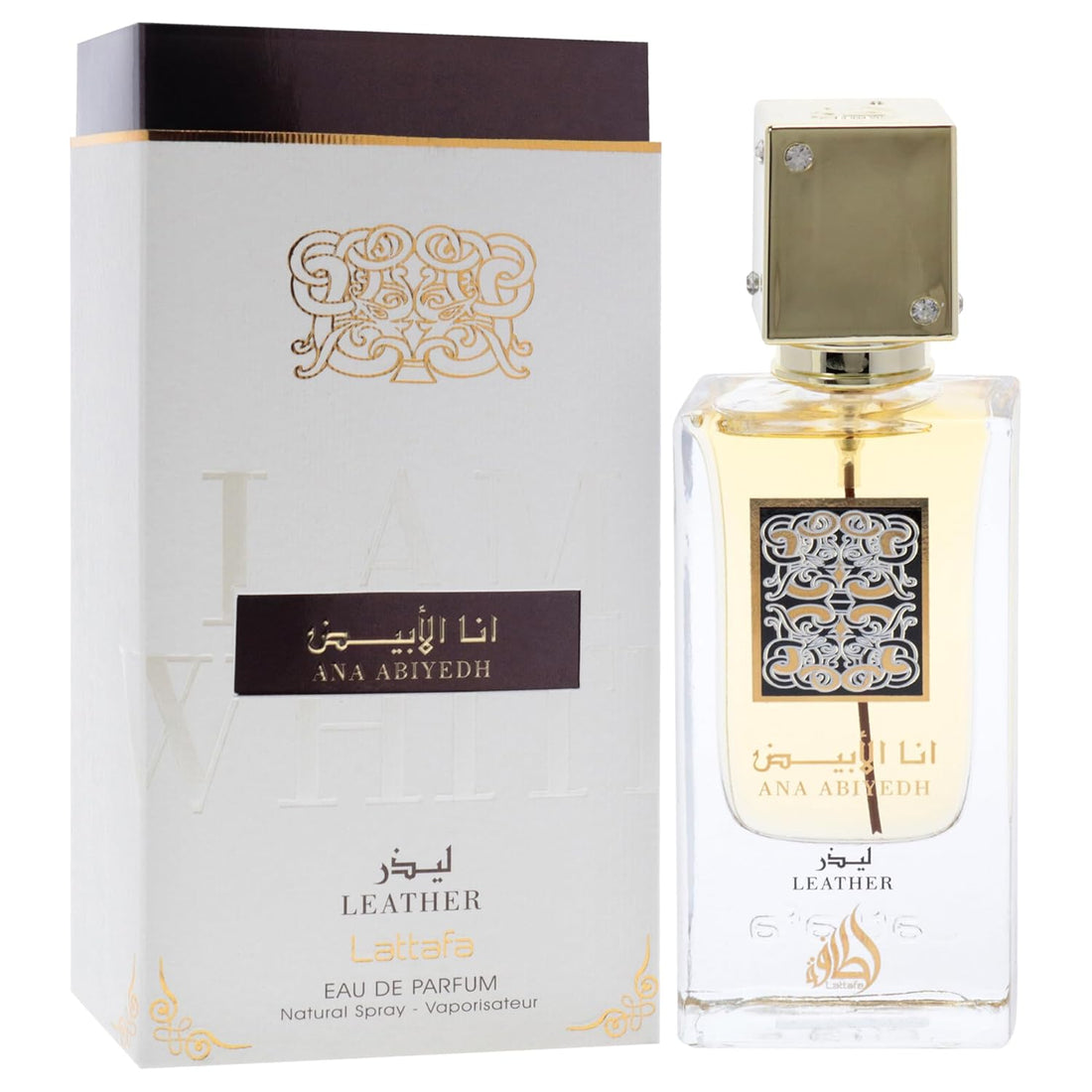 Lattafa Ana Abiyedh Leather 2.0 oz EDP | Unisex Arabic Scent | Long-Lasting Fragrance