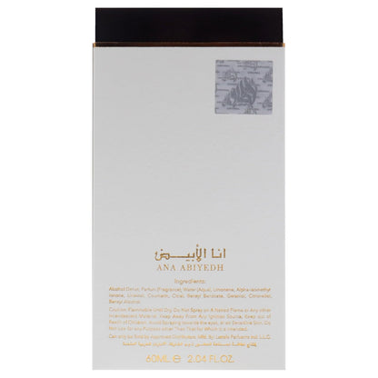 Lattafa Ana Abiyedh Leather 2.0 oz EDP | Unisex Arabic Scent | Long-Lasting Fragrance
