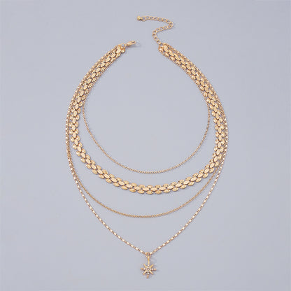 Multilayer Trend Elegant Jewelry Long Snake Chain Crystal