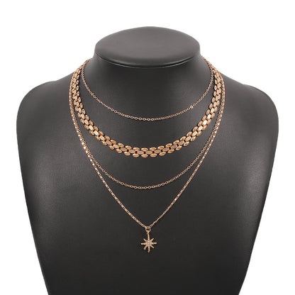 Multilayer Trend Elegant Jewelry Long Snake Chain Crystal